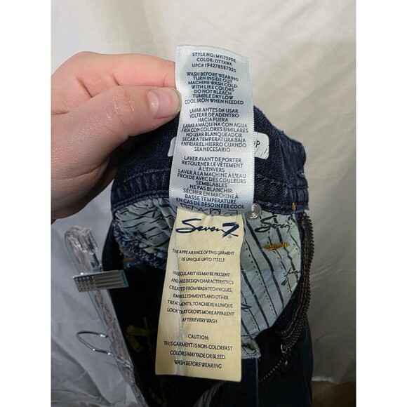 Seven7 Starlette Crop Womens Jeans Size 14 M1779DG Blue Denim Straight - Picture 7 of 8